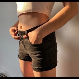 Black Denim Shorts